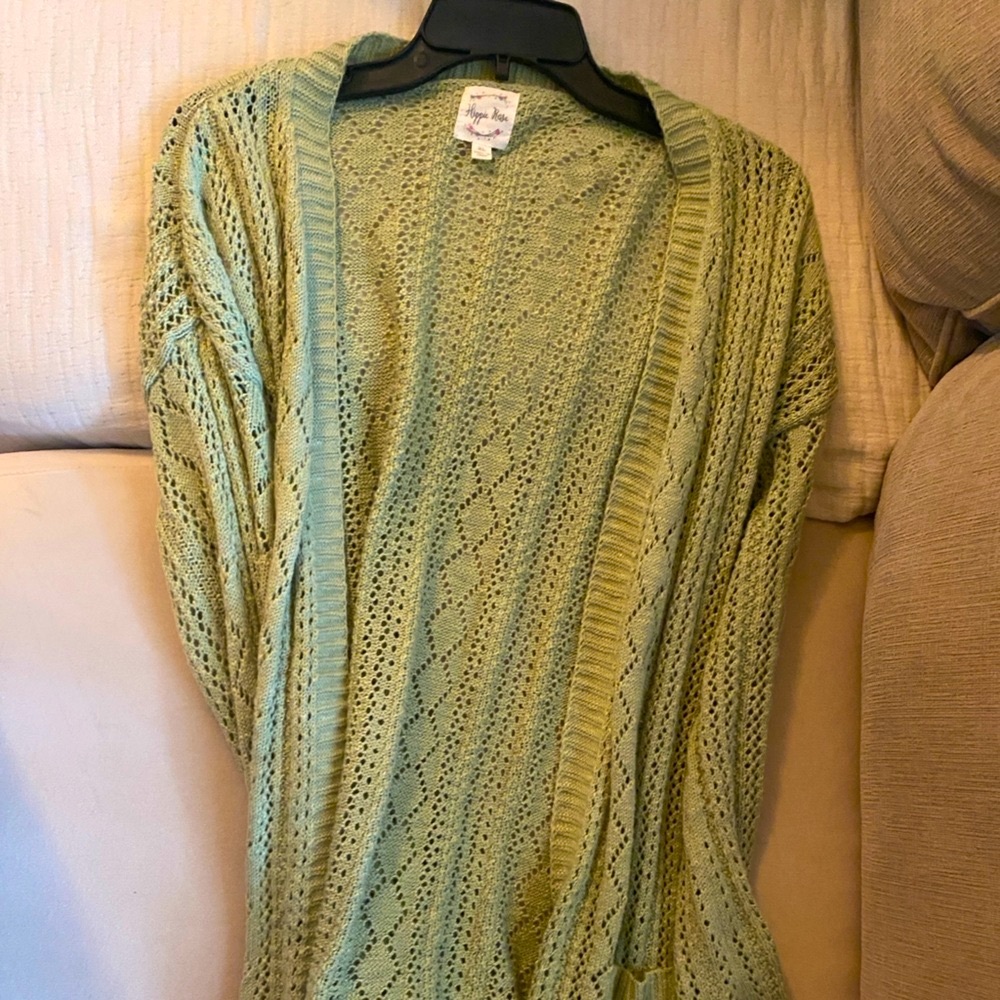 Hippie Rose Sage Knit Cardigan